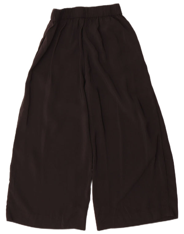 Damskie spodnie z szerokimi nogawkami Zara, średnie W30 L24, czarne, poliestrowe