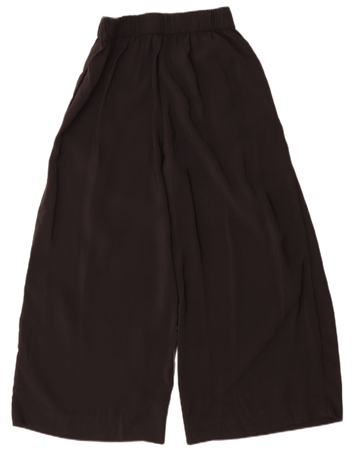 Damskie spodnie z szerokimi nogawkami Zara, średnie W30 L24, czarne, poliestrowe