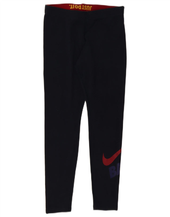 Damskie legginsy NIKE Graphic UK 12, średnie, granatowe, bawełniane