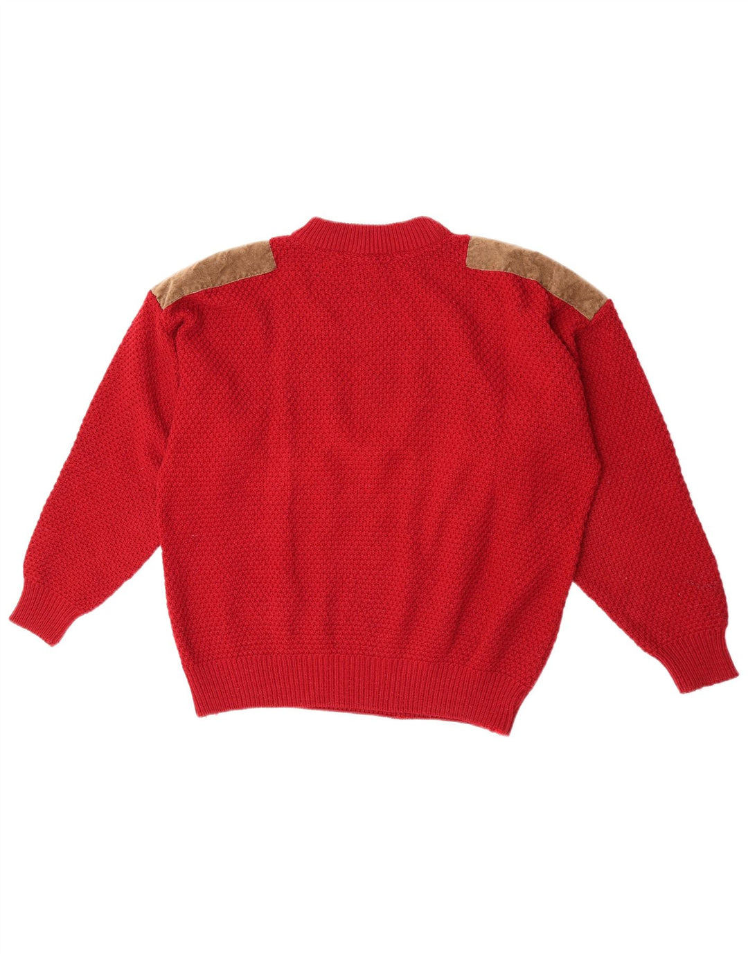 Vintage męski sweter z okrągłym dekoltem XL czerwony