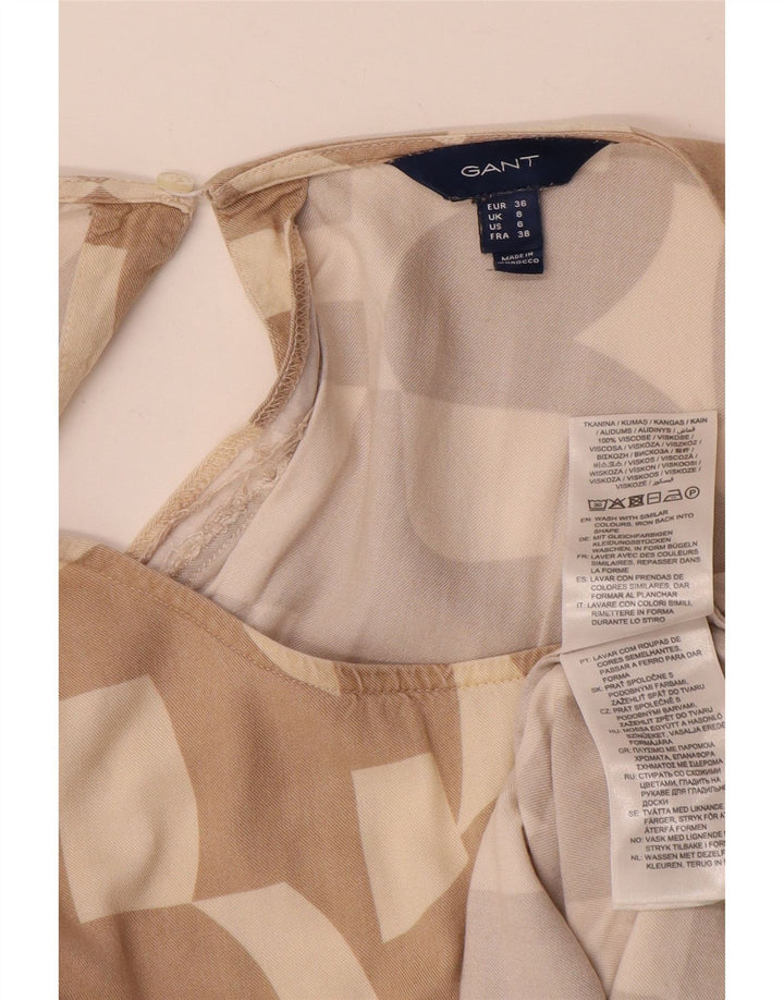 Damska bluzka oversize Gant Top UK 8 Small Beżowa geometryczna wiskoza