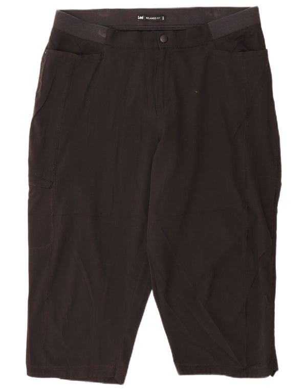 Damskie spodnie Cargo Capri LEE o swobodnym kroju US 14 XL W34 L20 Czarne