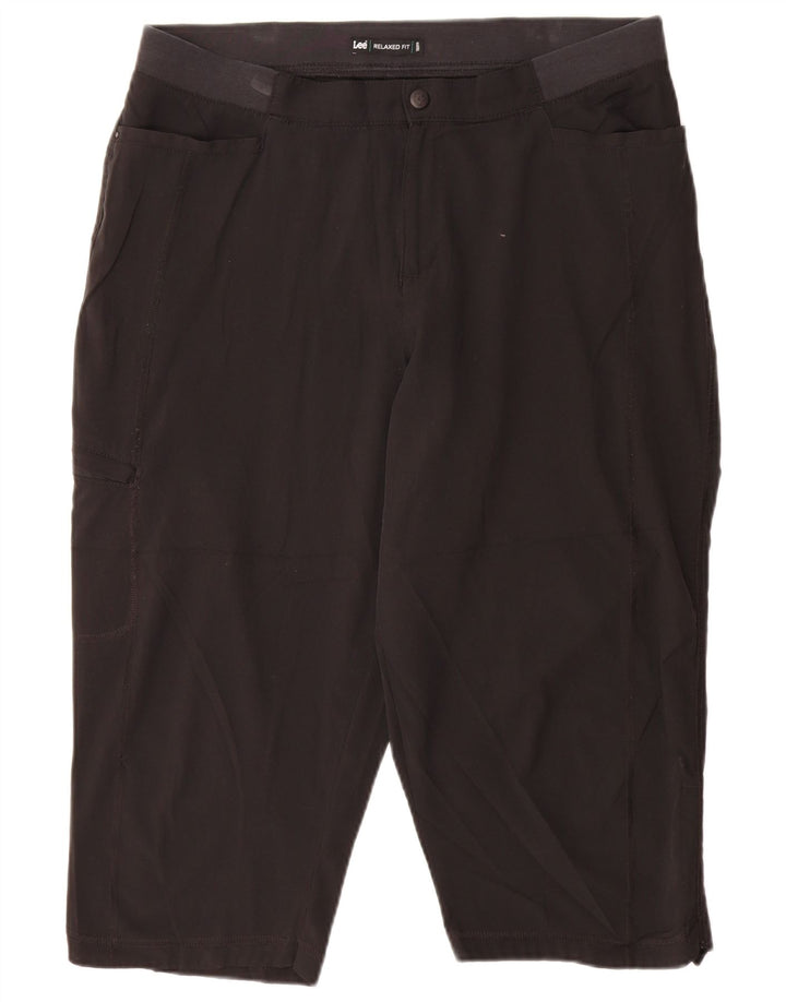 Damskie spodnie Cargo Capri LEE o swobodnym kroju US 14 XL W34 L20 Czarne