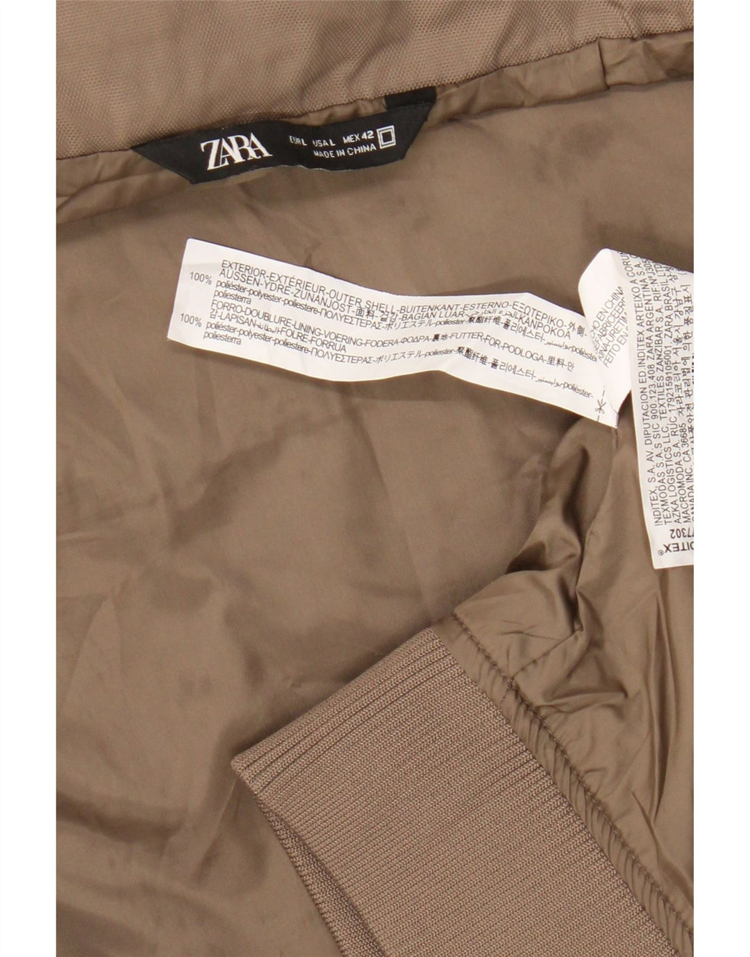 Męska kurtka bomberka Zara UK 40, duża, beżowa, poliester