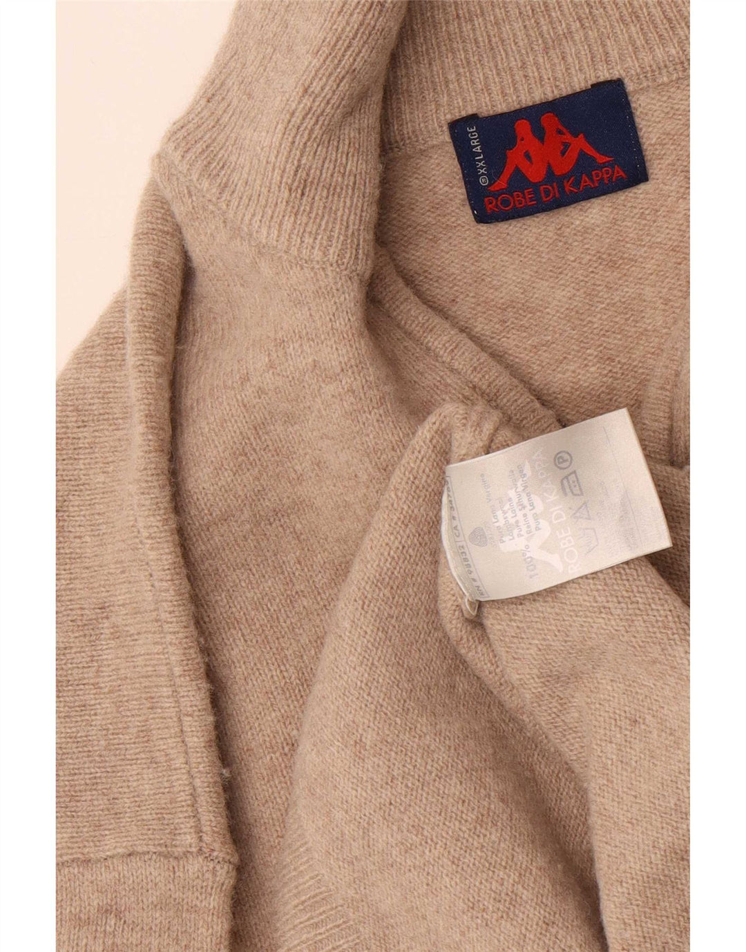 Męski sweter z zamkiem błyskawicznym Kappa 2XL Beżowa wełna