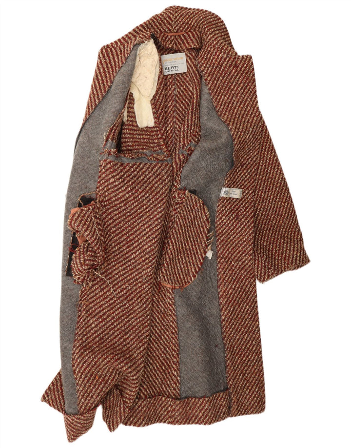 Płaszcz damski AQUASCUTUM UK 12 Średni czerwony nakrapiany nowy wełniany klasyczny