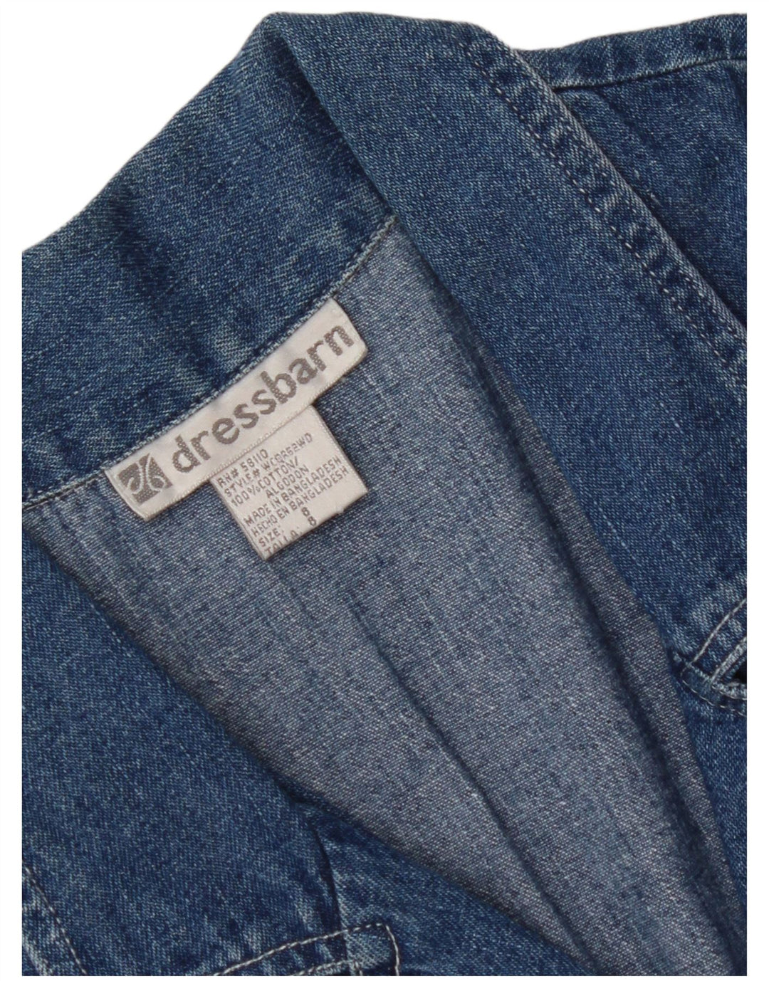 DRESS BARN Damska koszula dżinsowa z krótkim rękawem US 8 Średni niebieski, bawełniany