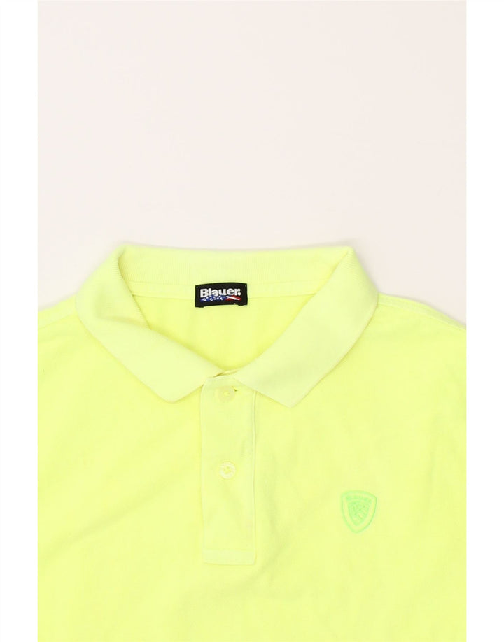 BLAUER Womens Polo Shirt UK 14 Medium Yellow Vintage Blauer and Second-Hand Blauer from Messina Hembry 