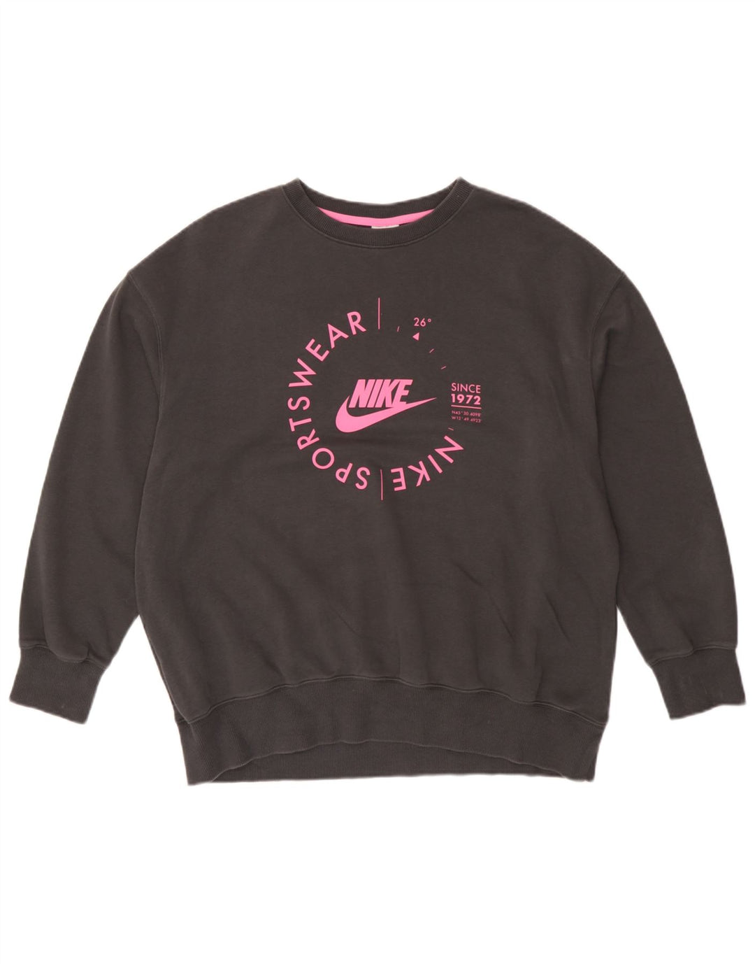 Damska bluza dresowa Nike Graphic Oversize UK 14, średnia szara bawełna