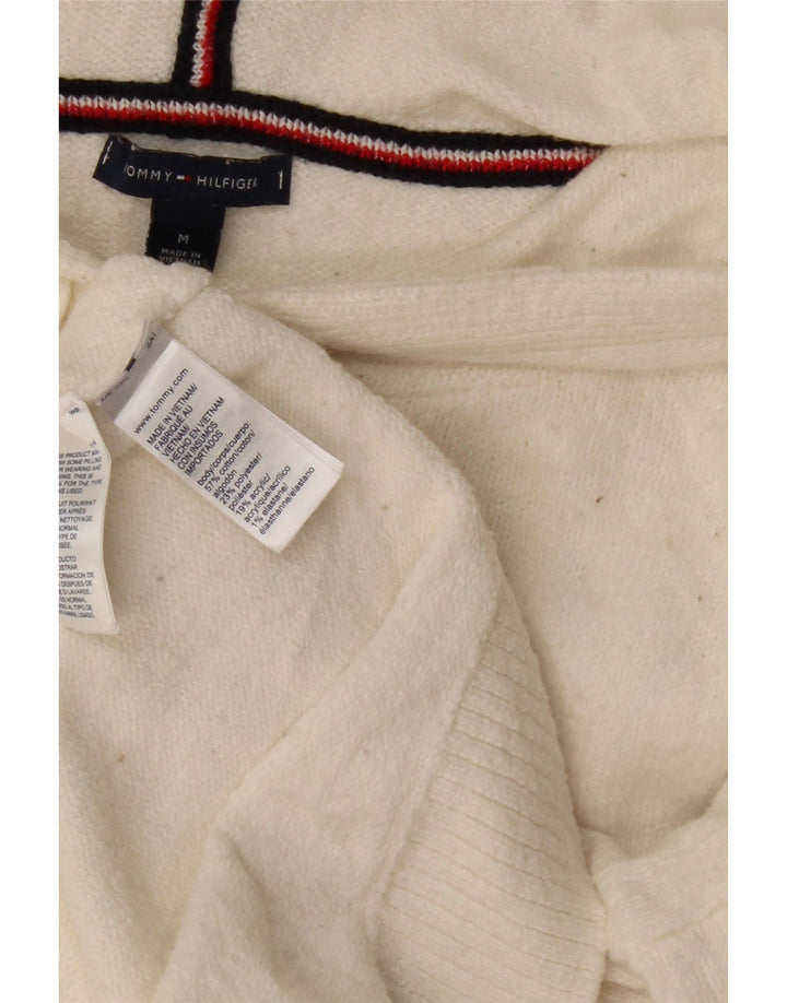 Damski sweter oversize Tommy Hilfiger Crop Jumper UK 14 Średni biały