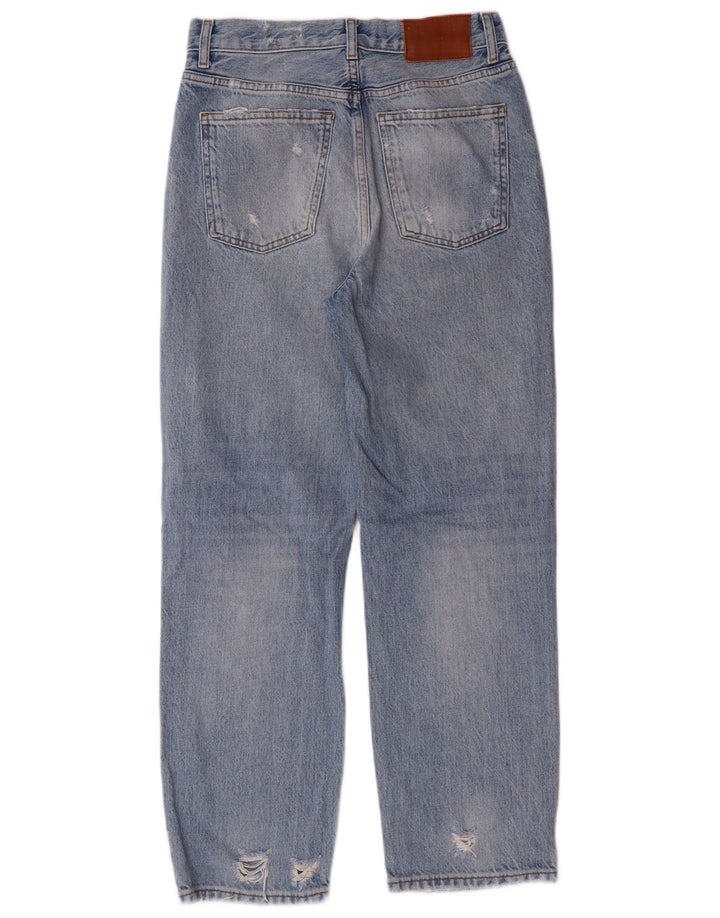 Damskie jeansy Zara w trudnej sytuacji, zwężane EU 36 XS W26 L27 Niebieskie bawełniane grunge
