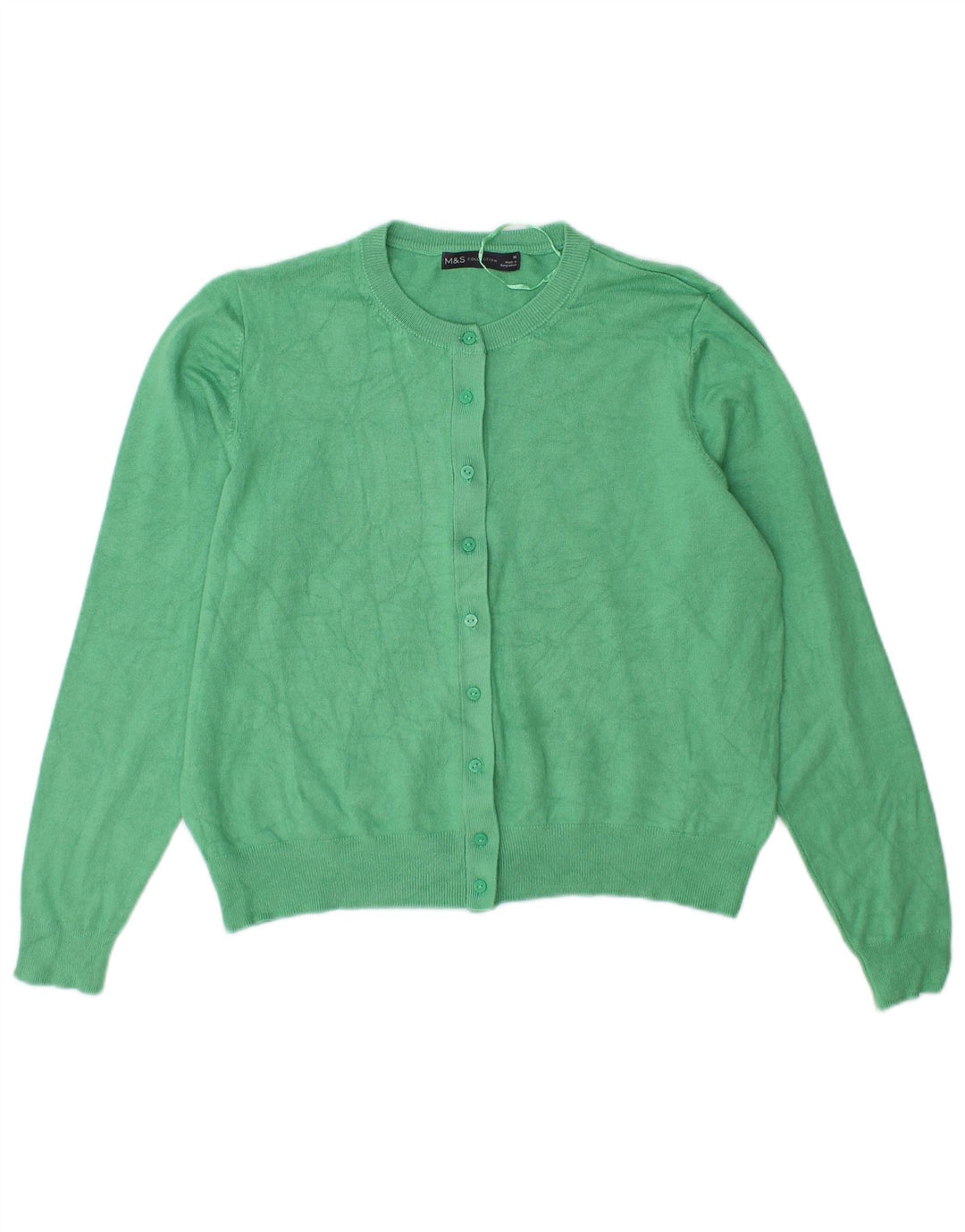 Marks & Spencer Damski sweter kardigan UK 16, duży, zielony, wiskoza