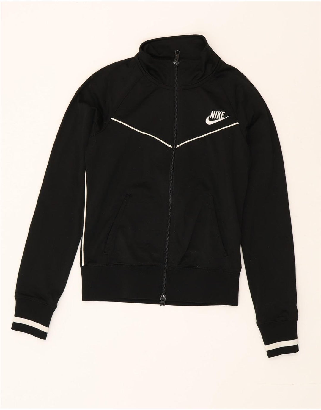 Damska kurtka dresowa Nike UK 6/8 XS, poliester w czarne paski