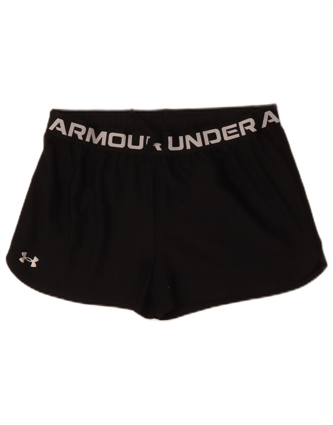 Dziewczęce spodenki sportowe UNDER ARMOUR z grafiką 13-14 lat XL, czarne, poliestrowe
