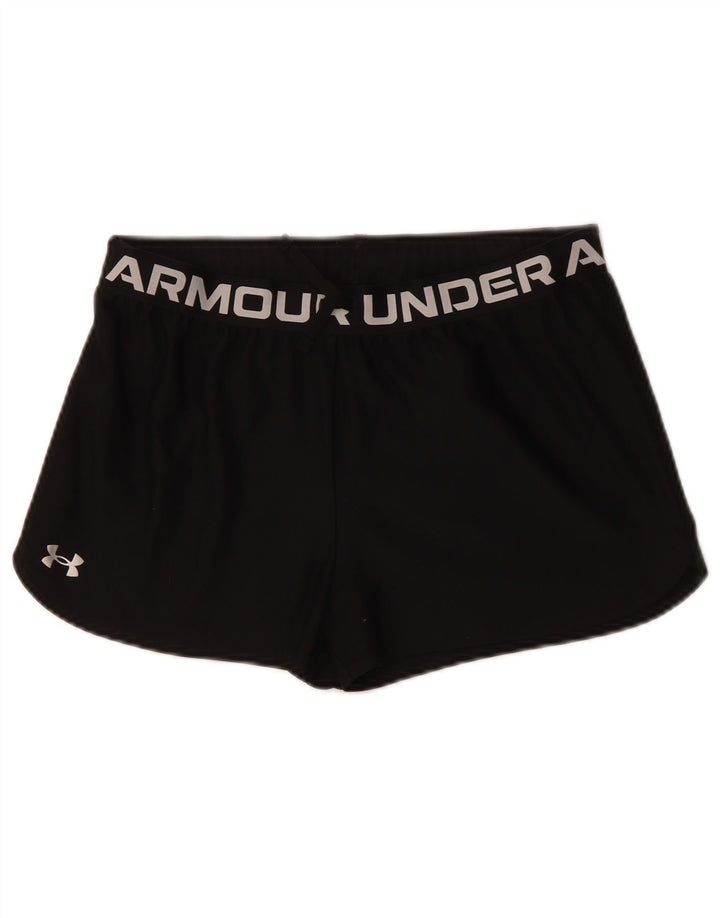 Dziewczęce spodenki sportowe UNDER ARMOUR z grafiką 13-14 lat XL, czarne, poliestrowe