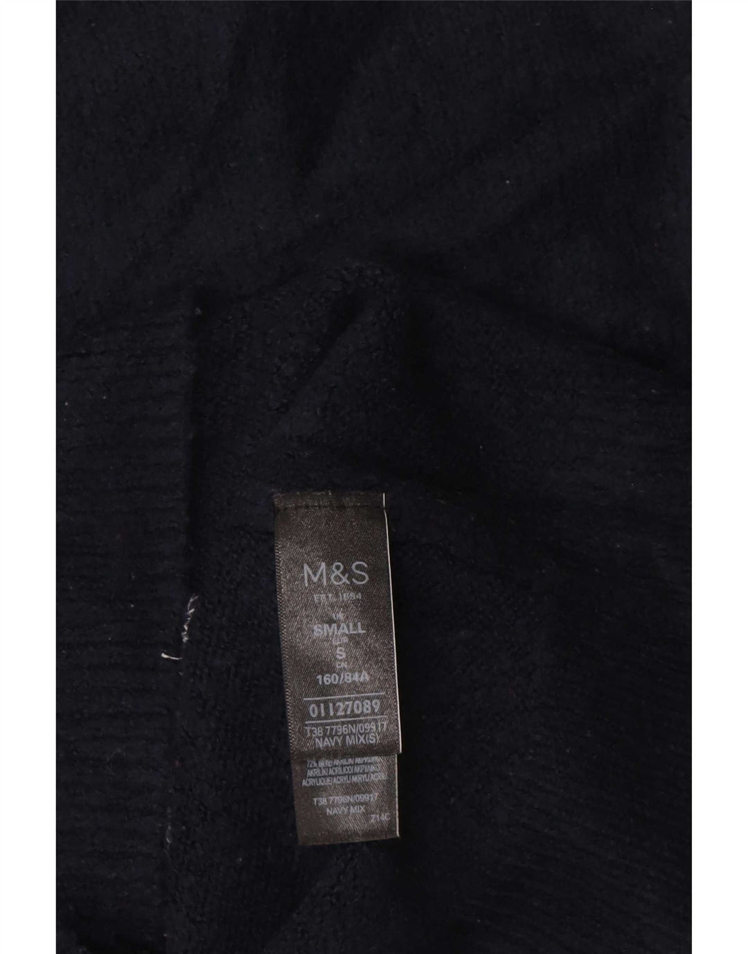 Marks & Spencer Damski sweter z golfem UK 10, mały, granatowy
