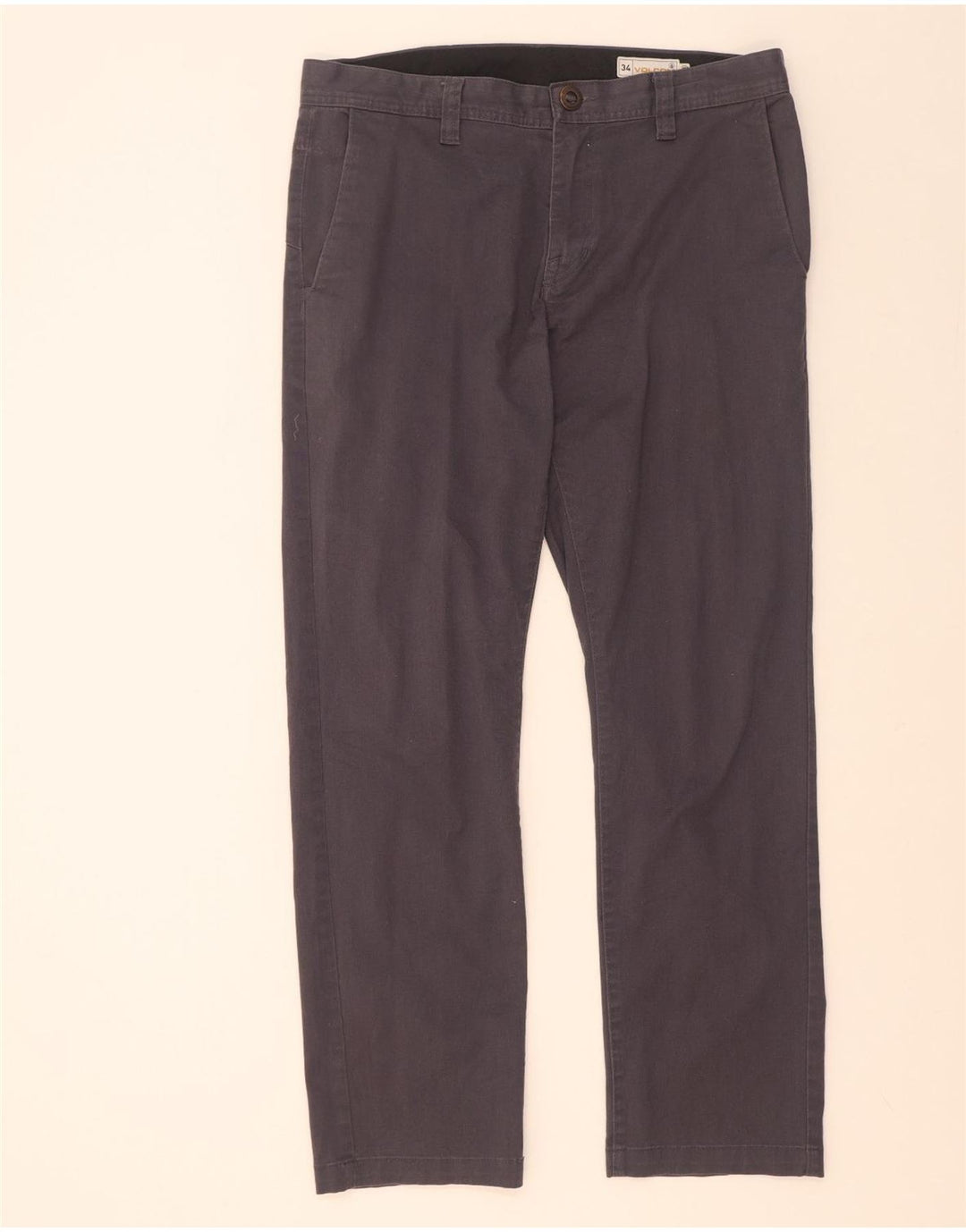 Męskie proste spodnie chino Volcom W34 L32 szara bawełna