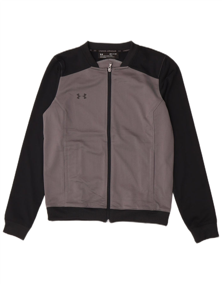 Męska kurtka dresowa Under Armour, mała, szara, poliestrowa z blokami kolorów