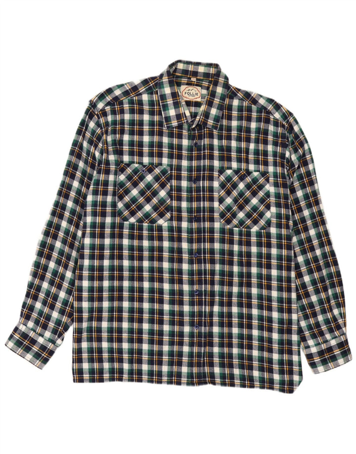 Koszula flanelowa męska Follie Rozmiar 45/46 2XL Wielokolorowa bawełniana krata
