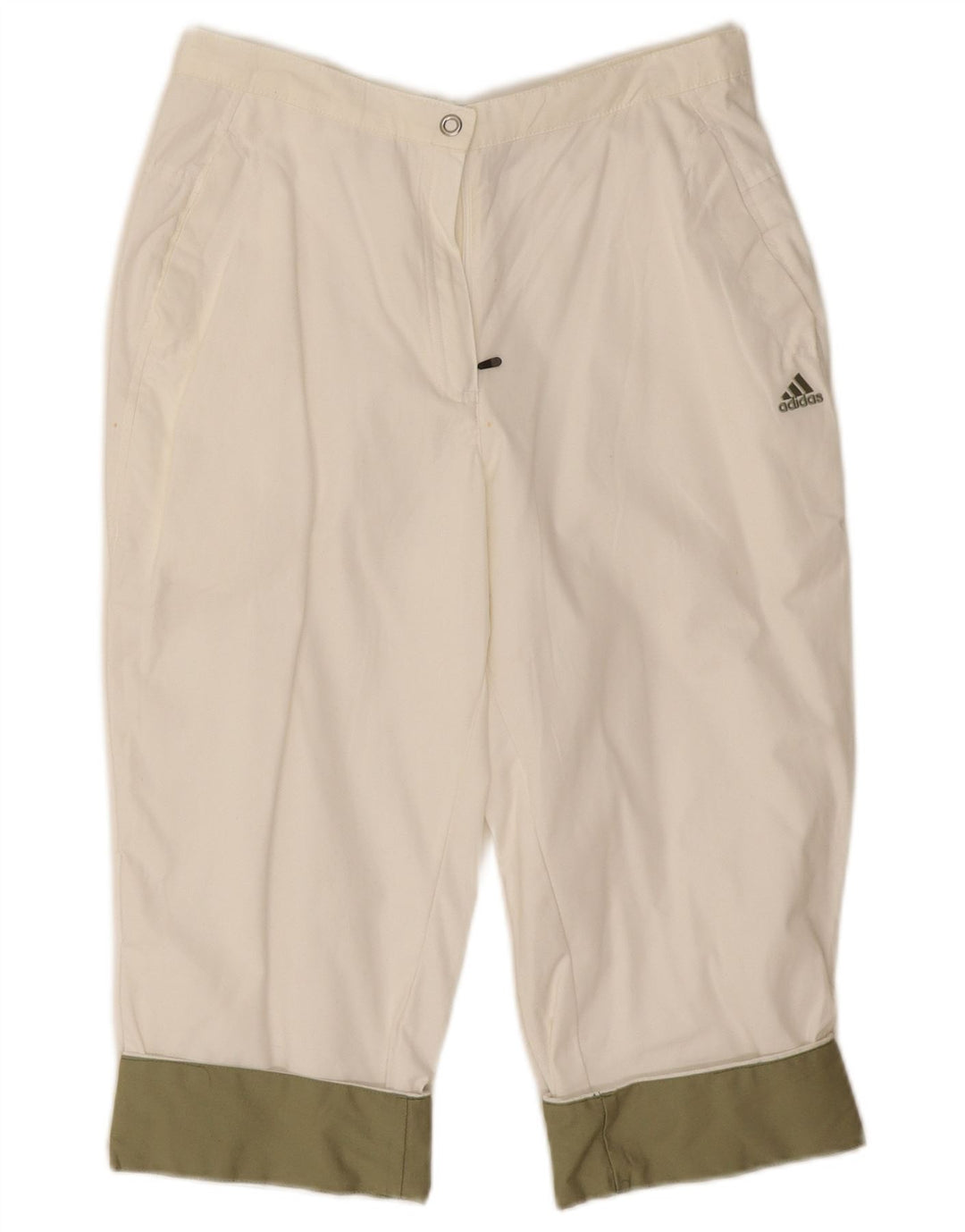 Damskie bermudy Adidas UK 12 Medium W28 Off White Colorblock Cotton