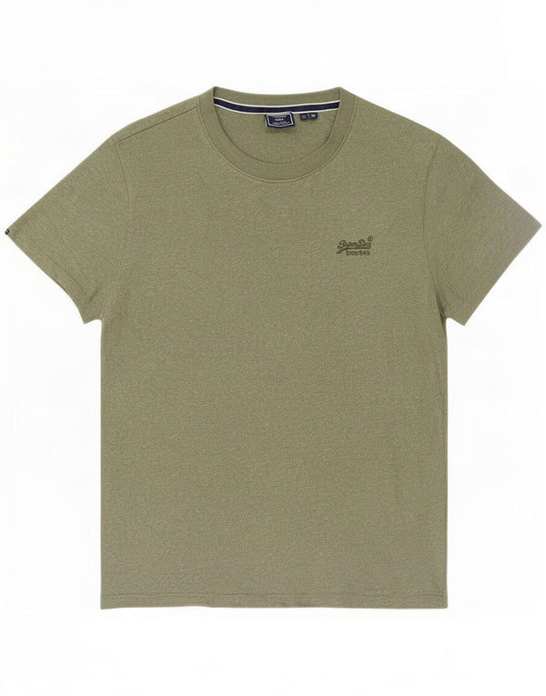 Męski T-shirt Superdry XL, zielona bawełna w plamki