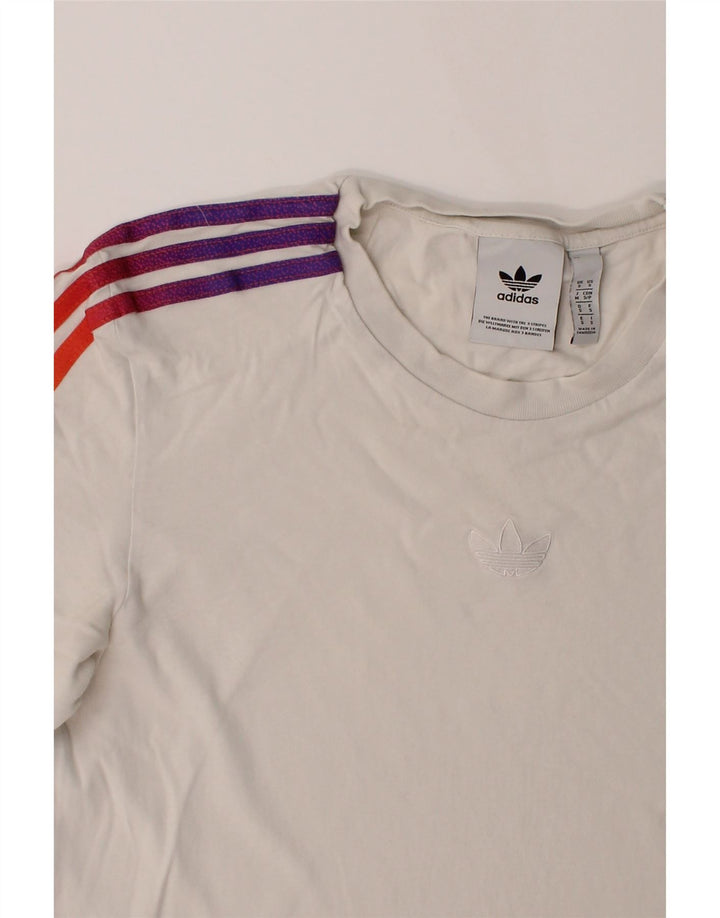 ADIDAS Mens T-Shirt Top Small White Cotton Vintage Adidas and Second-Hand Adidas from Messina Hembry 