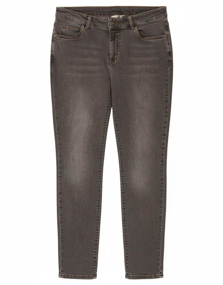 WEIRD FISH Womens Slim Jeans UK 12 Medium W34 L29 Grey Cotton