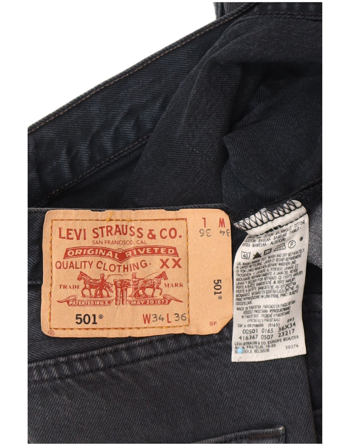 Męskie spodenki jeansowe LEVI'S 501 W34, duże, granatowe, bawełniane