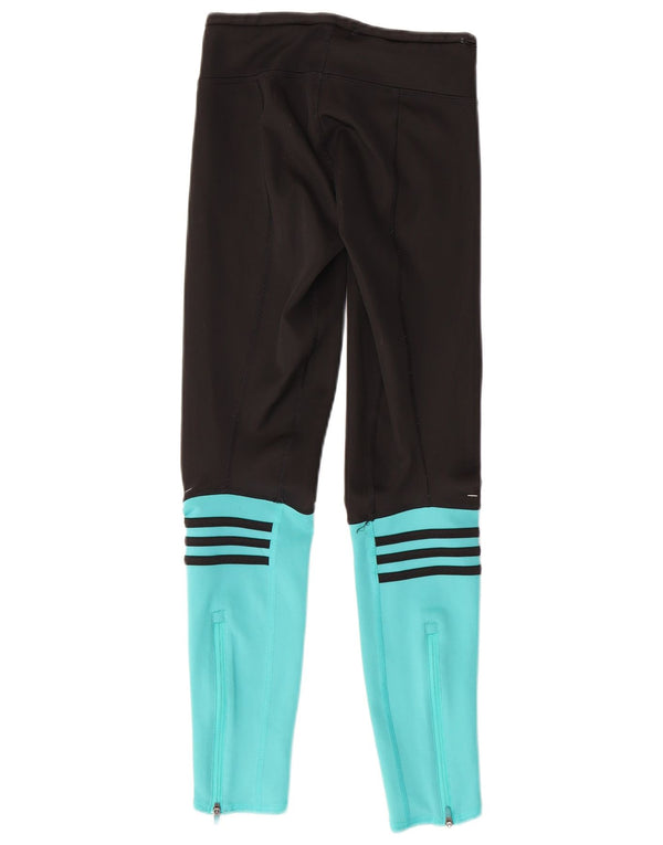 Damskie legginsy ADIDAS Climalite UK 0/2 2XS Czarny poliester z blokami kolorów