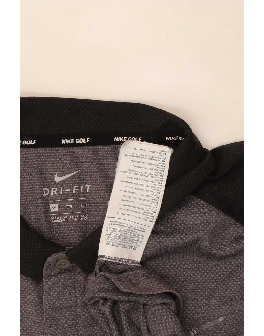 Męska koszulka polo Nike Dri Fit 2XL Szary poliester z blokami kolorów