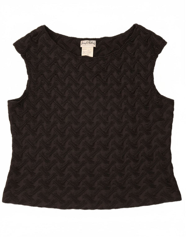 Damska bluzka bez rękawów JOSEPH RIBKOFF UK 18 XL, czarny poliester