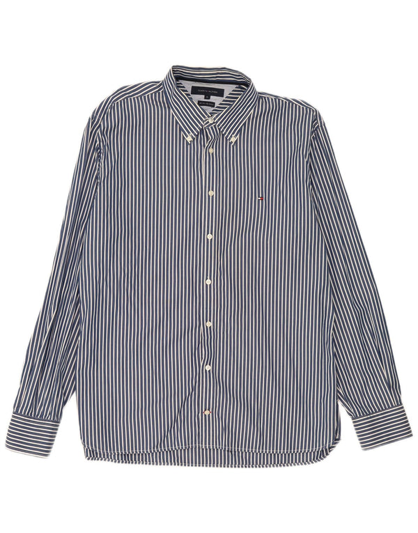 Koszula męska Tommy Hilfiger XL, bawełniana, granatowa w prążki