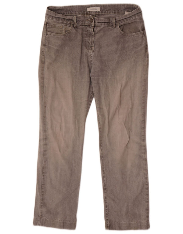 Marks & Spencer Damskie proste dżinsy UK 12 Medium W30 L26 Szara bawełna