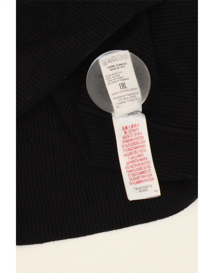 Marks & Spencer Damski sweter z okrągłym dekoltem, UK 12, średni czarny