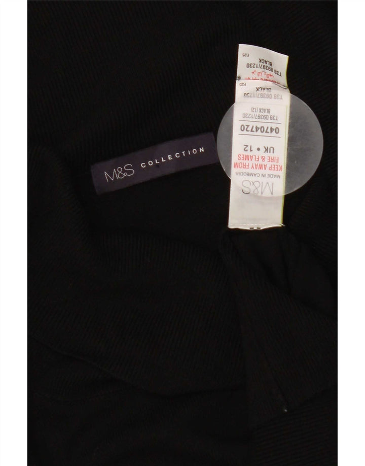 Marks & Spencer Damski sweter z golfem UK 12, średni czarny wiskoza