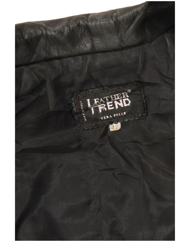 Kurtka skórzana damska VINTAGE IT 42 Średnia czarna skóra