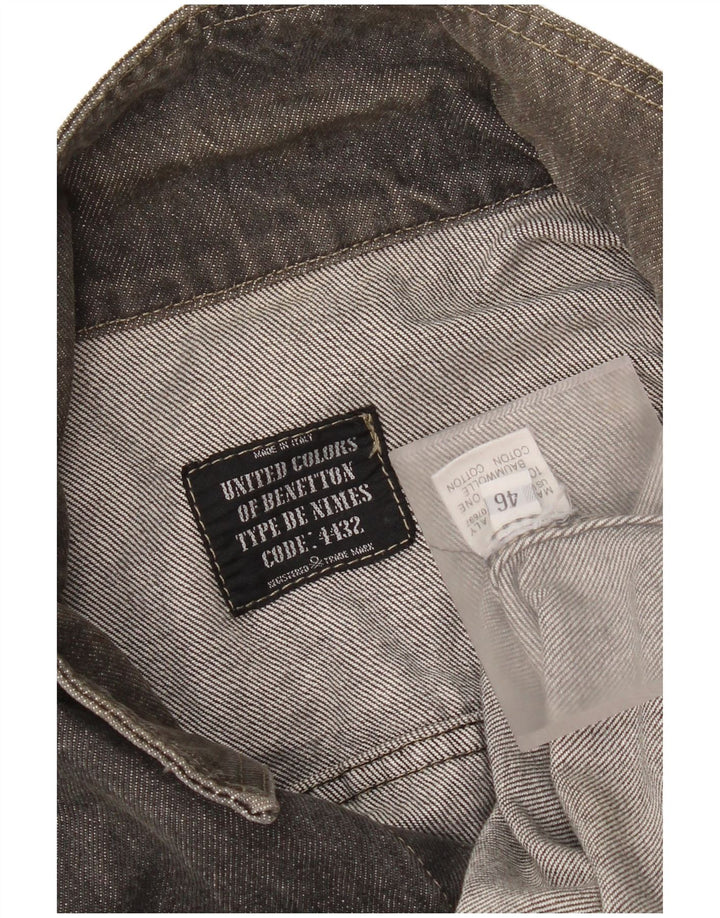 Męska kurtka dżinsowa Benetton Oversize IT 46 Small, szara, bawełniana