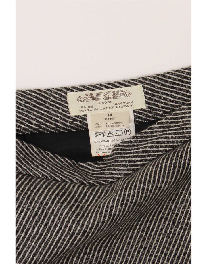 Damska spódnica ołówkowa Jaeger UK 14 Medium W28 Szara wełna w paski