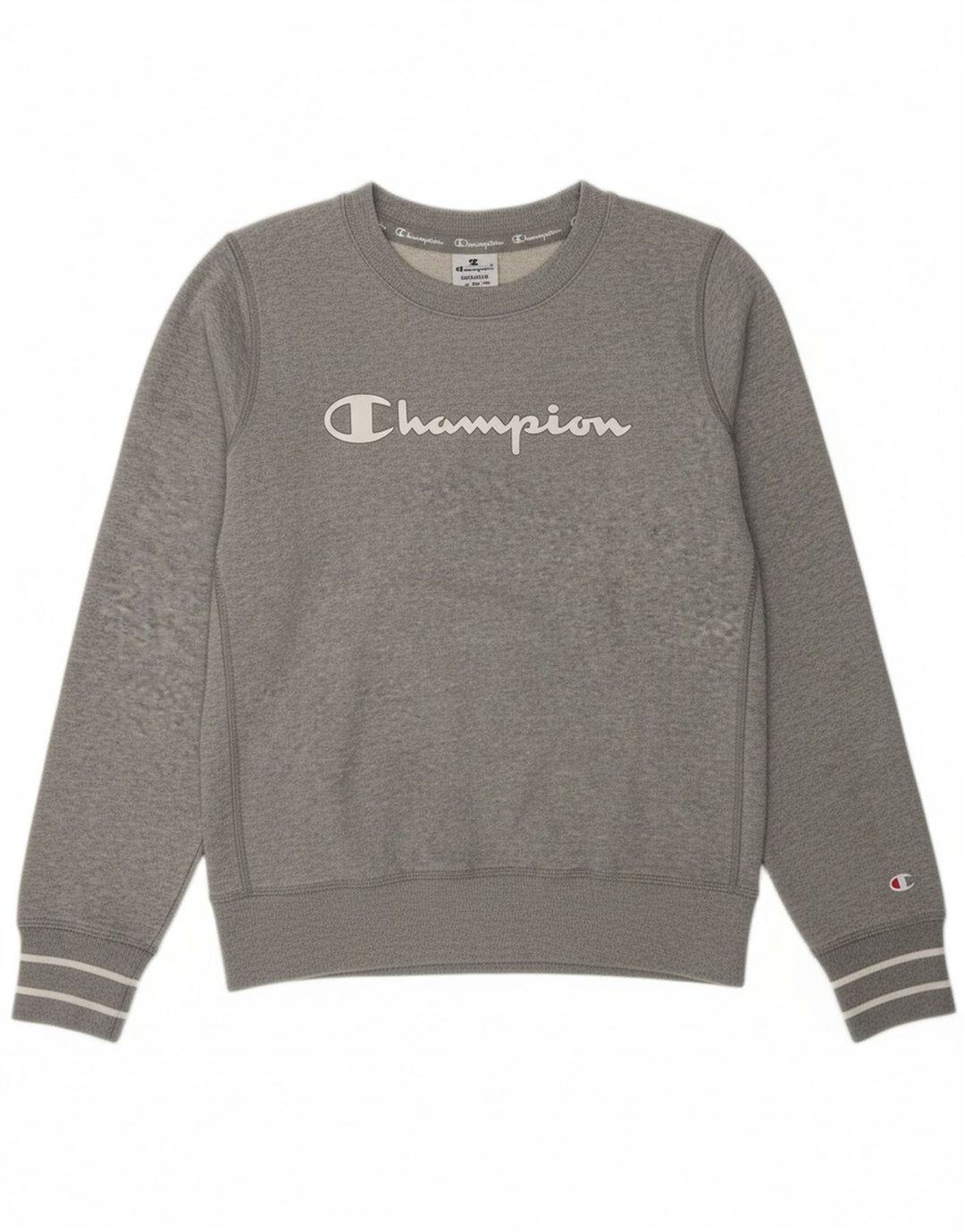 CHAMPION Womens Graphic Sweatshirt Jumper UK 14 Medium Grey Cotton
