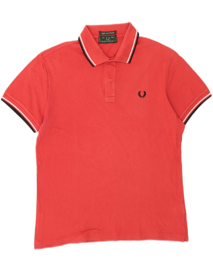 Męska koszulka polo Fred Perry, bawełniana, w kolorze średnio czerwonym