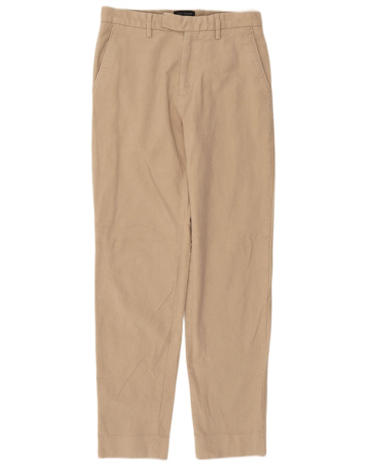 Damskie proste spodnie garniturowe Ted Baker W28 L29 Beżowa bawełna