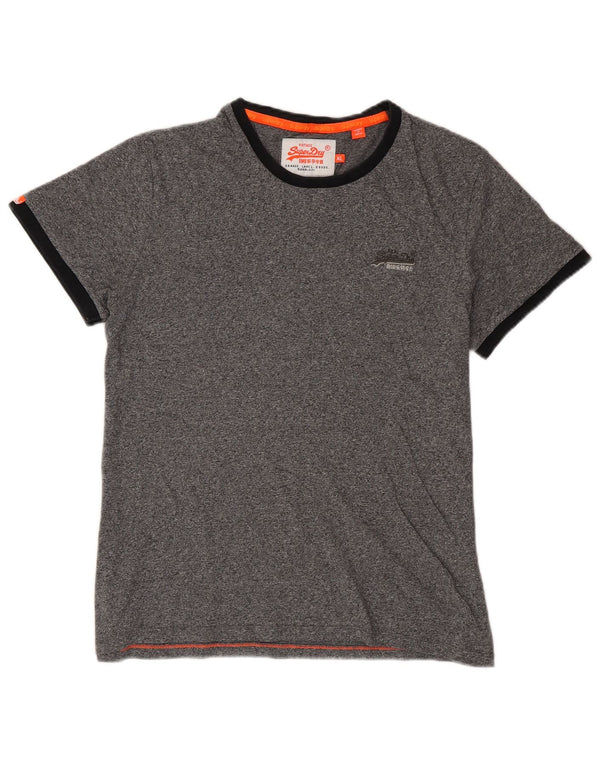 Męski T-shirt Superdry XL, szara bawełna w plamki