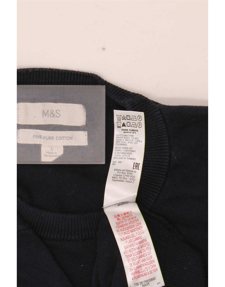 Sweter damski Marks & Spencer z okrągłym dekoltem, UK 16, duży, granatowy