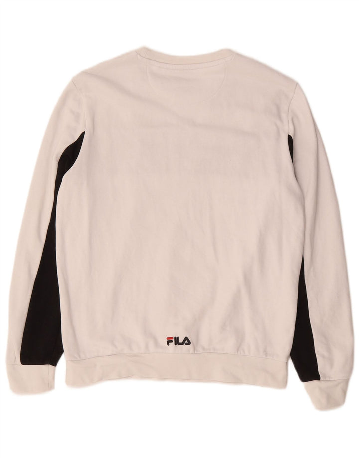 Męska bluza z grafiką Fila, mała, biała, z blokami kolorów