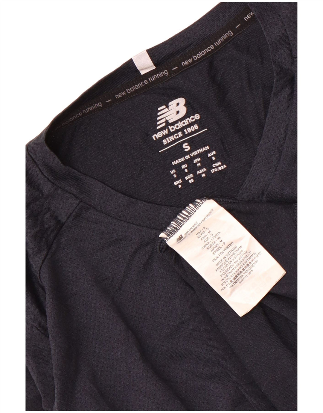 T-shirt męski New Balance, mały, granatowy, poliester