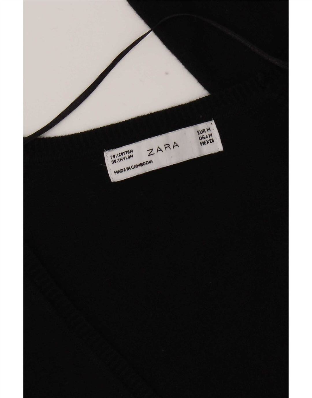 Sweter damski Zara UK 12, średni czarny, bawełniany