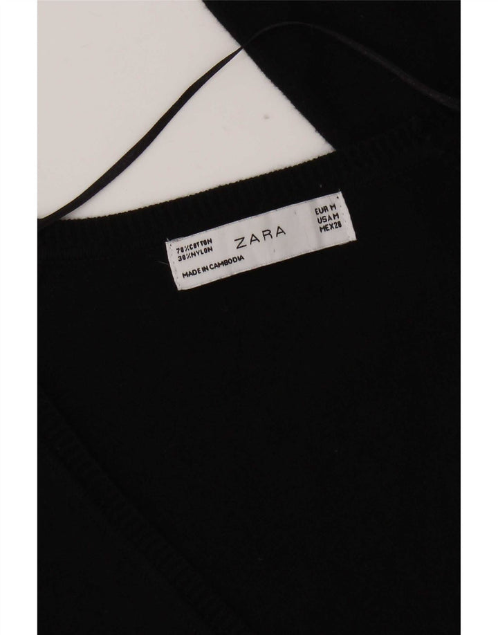 Sweter damski Zara UK 12, średni czarny, bawełniany