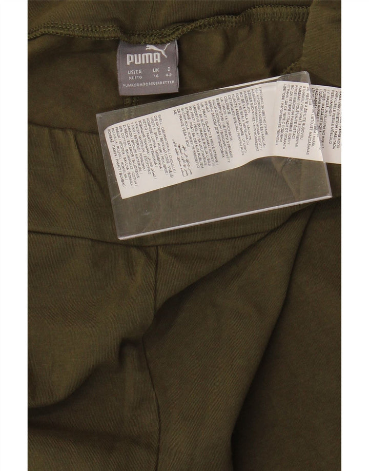 PUMA Womens Graphic Leggings UK 16 Large Khaki Cotton Vintage Puma and Second-Hand Puma from Messina Hembry 