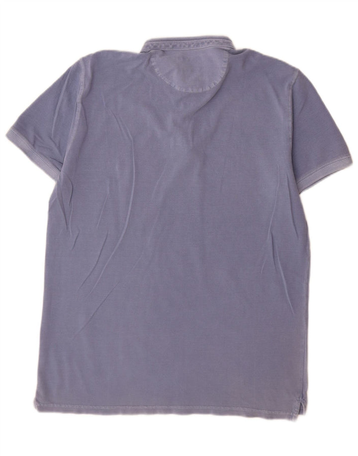 Męska koszulka polo Massimo Dutti o swobodnym kroju, duża niebieska