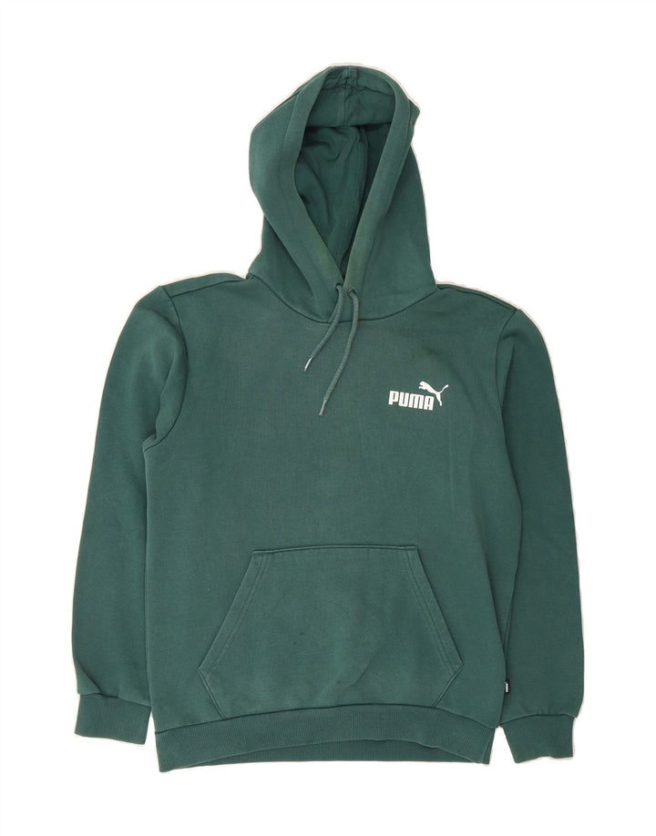 PUMA Womens Oversized Hoodie Jumper UK 6 XS Green Polyester Vintage Puma and Second-Hand Puma from Messina Hembry 